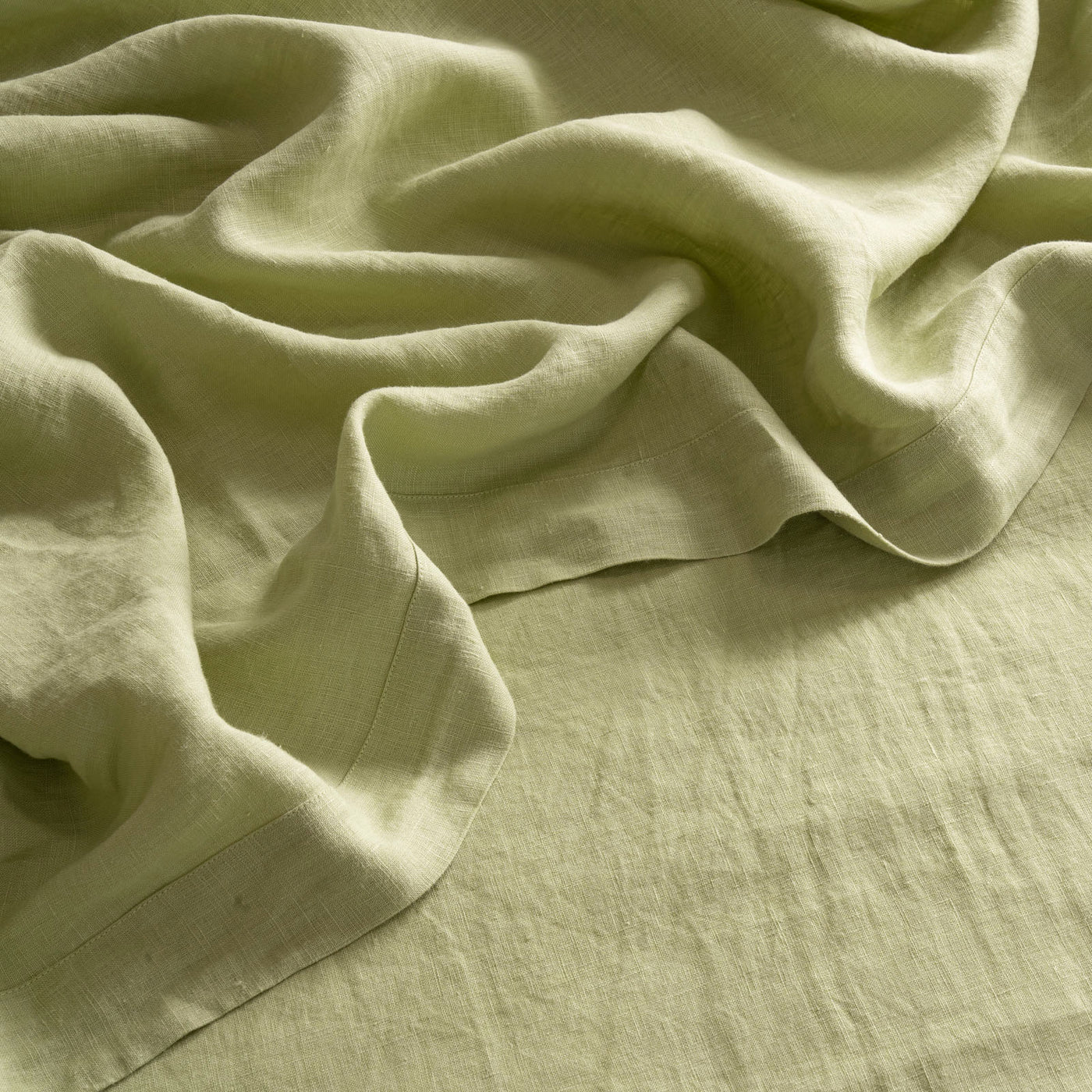 French Flax Linen Flat Sheet in Matcha