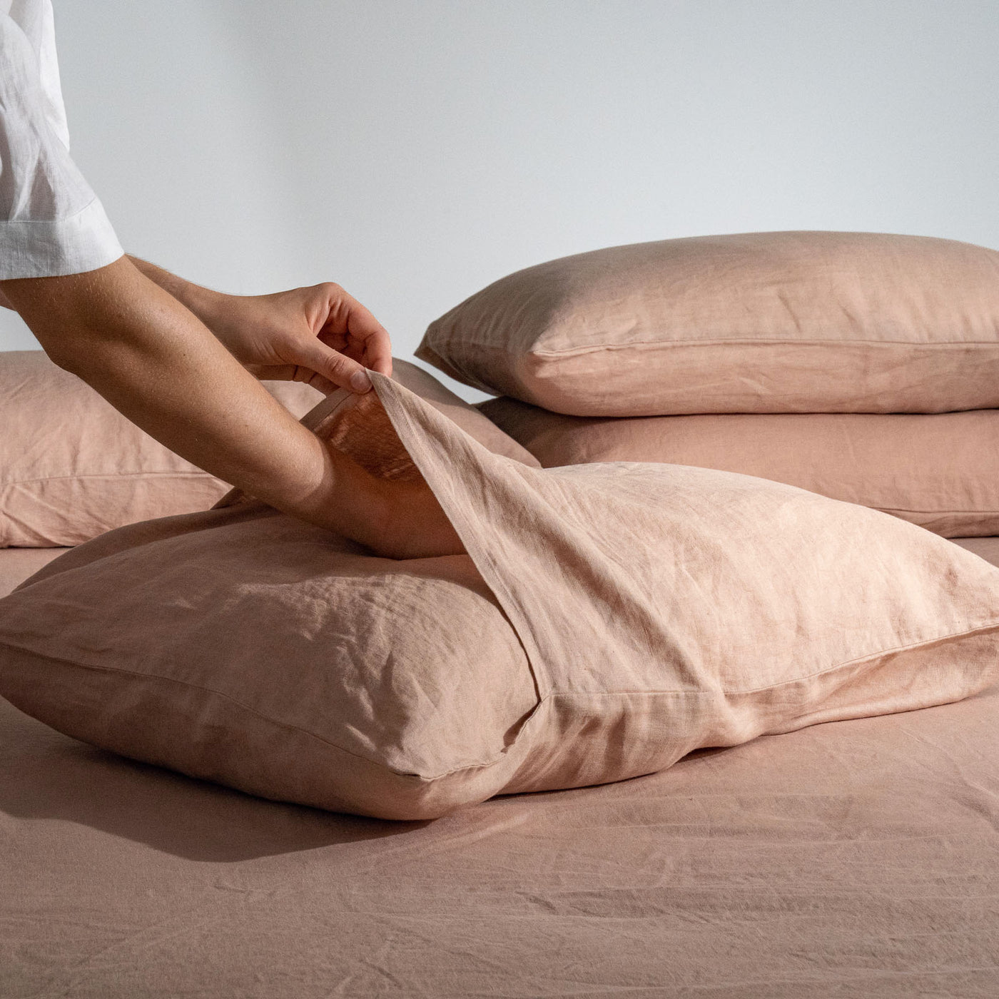 French Flax Linen Sheet Set in Clay