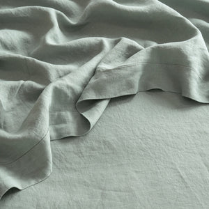 French Flax Linen Flat Sheet in Sage