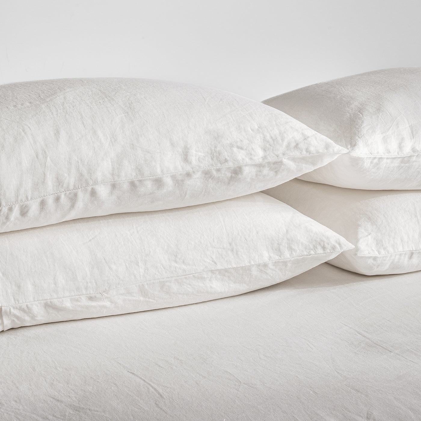 French Flax Linen Pillowcase Set in Milk