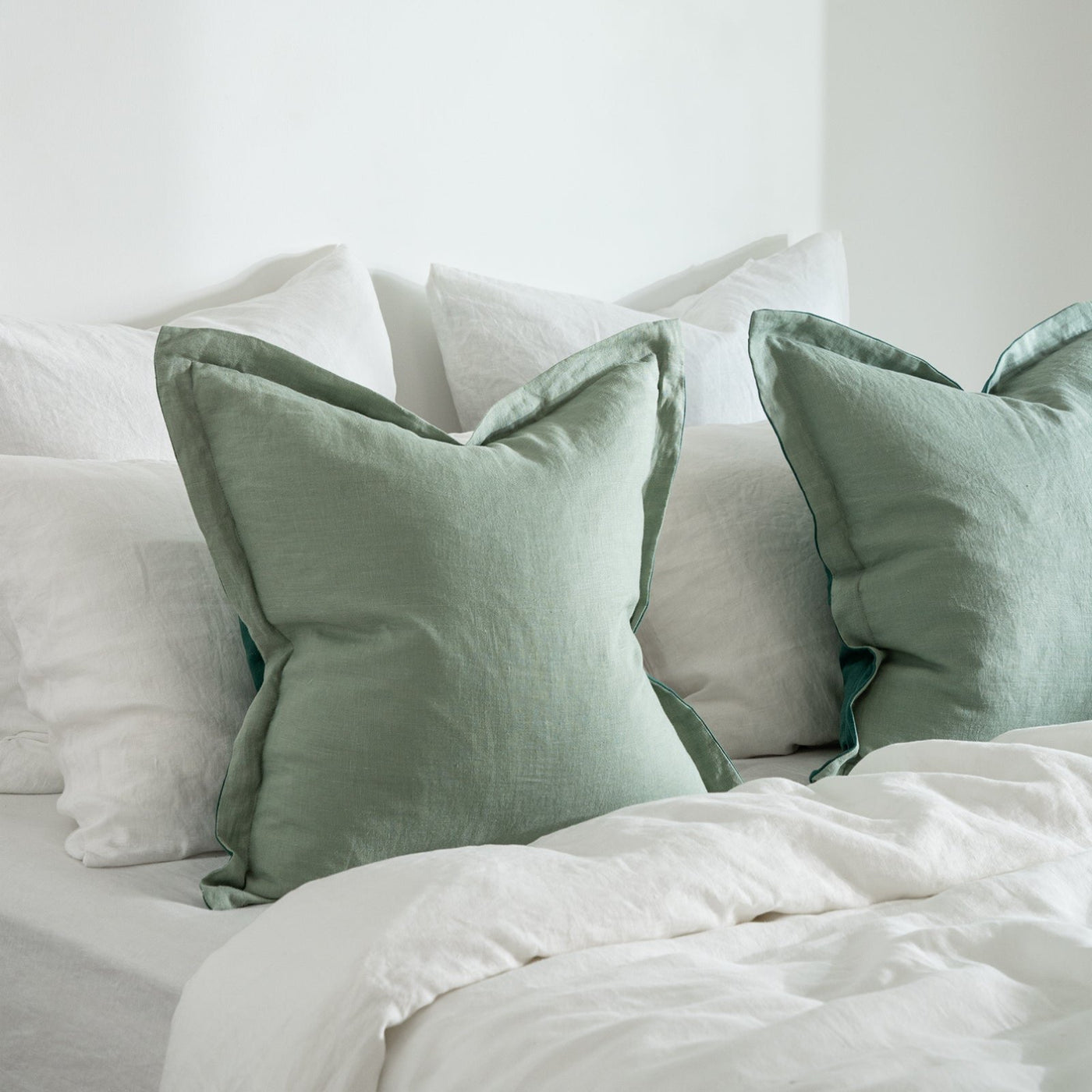 French Flax Linen CUSHION Cover in Sage/Jade – I Love Linen