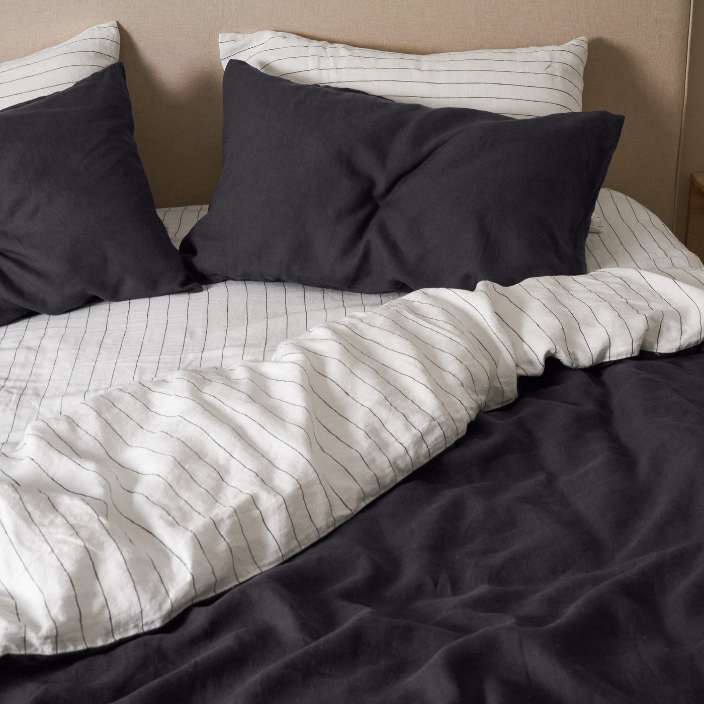 French Flax Linen in Charcoal
