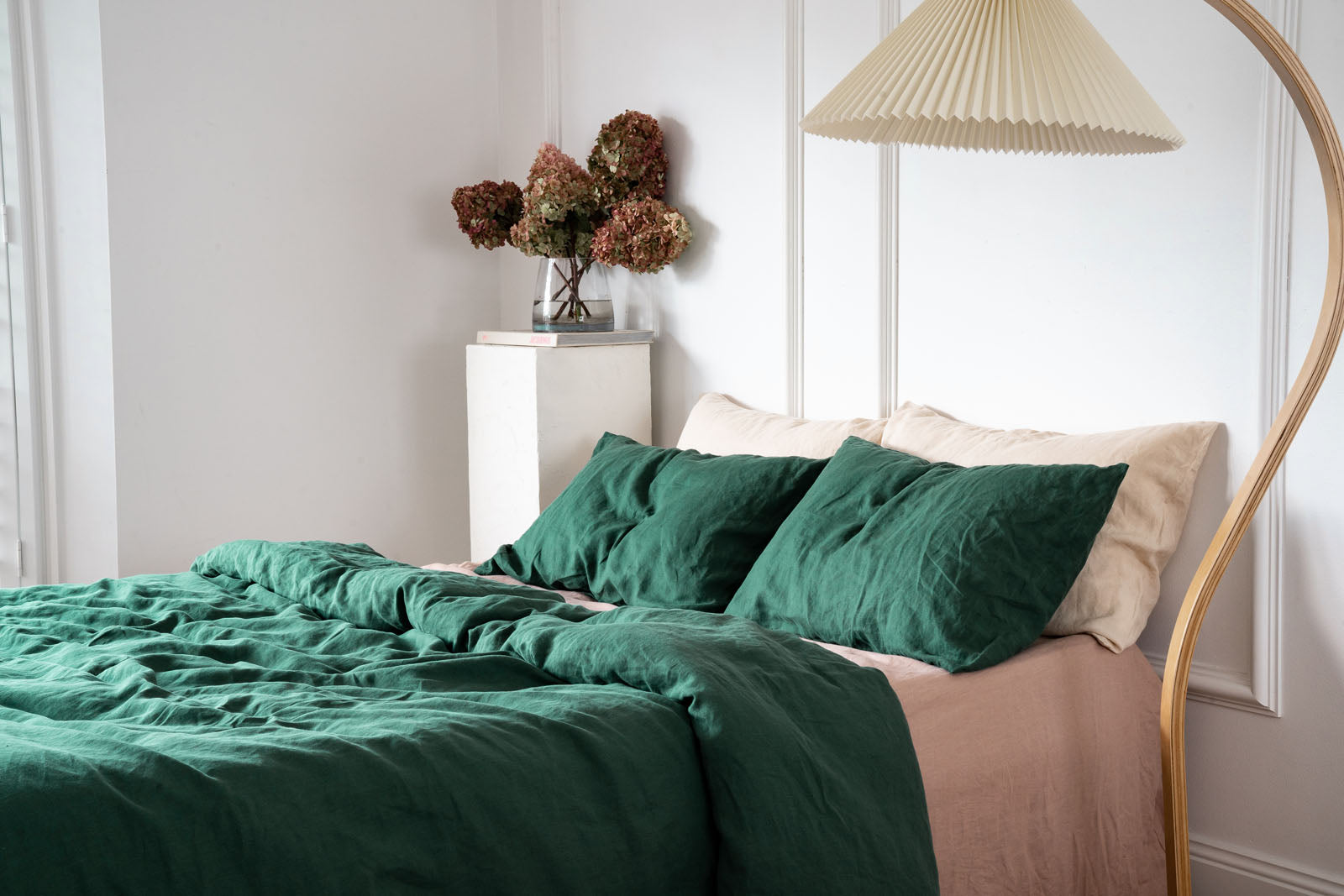 Linen Bedding in Jade