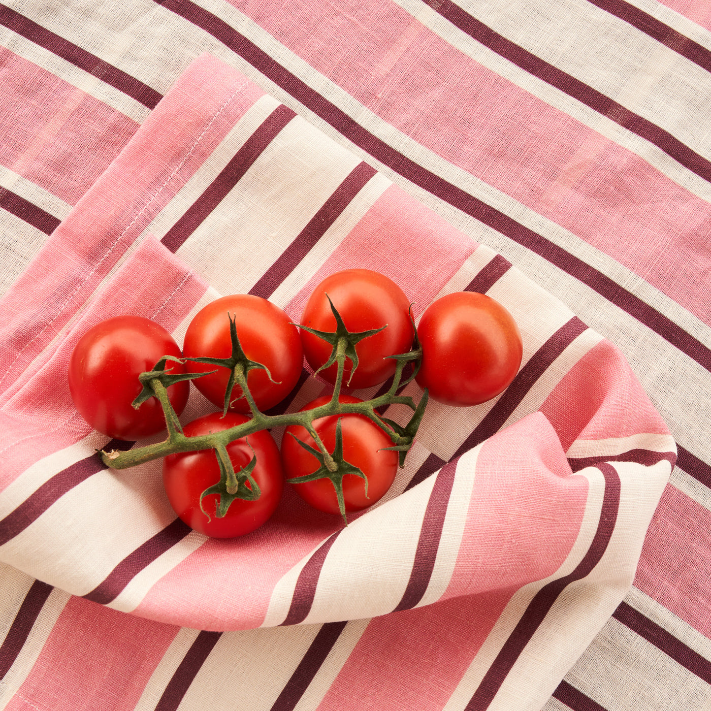 French Flax Linen Napkins (Set Of 4) in Pink Stripe
