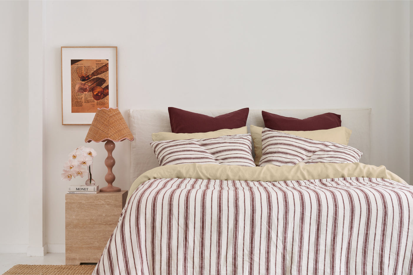 French Flax Linen Sheet Set in Creme