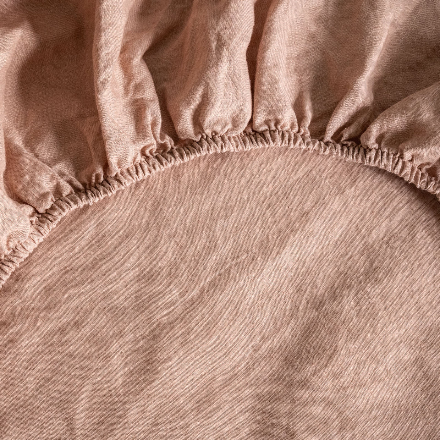 French Flax Linen Fitted Sheet in Clay