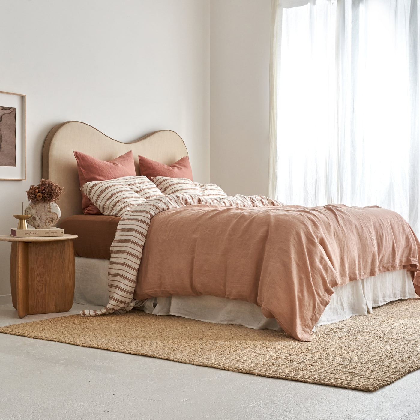 French Flax Linen Quilt Cover in Clay