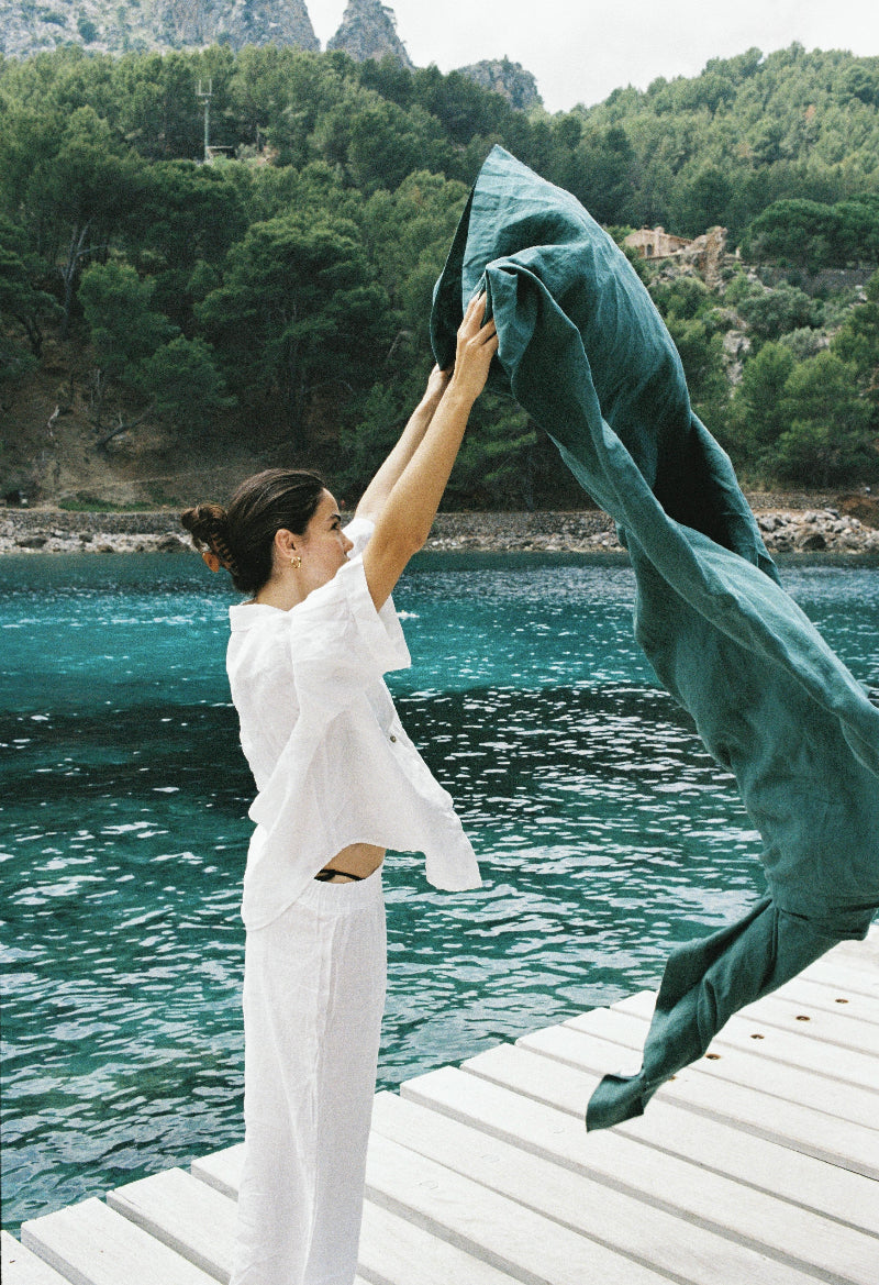 Mallorca Pant in Garment Dyed Linen main image 1