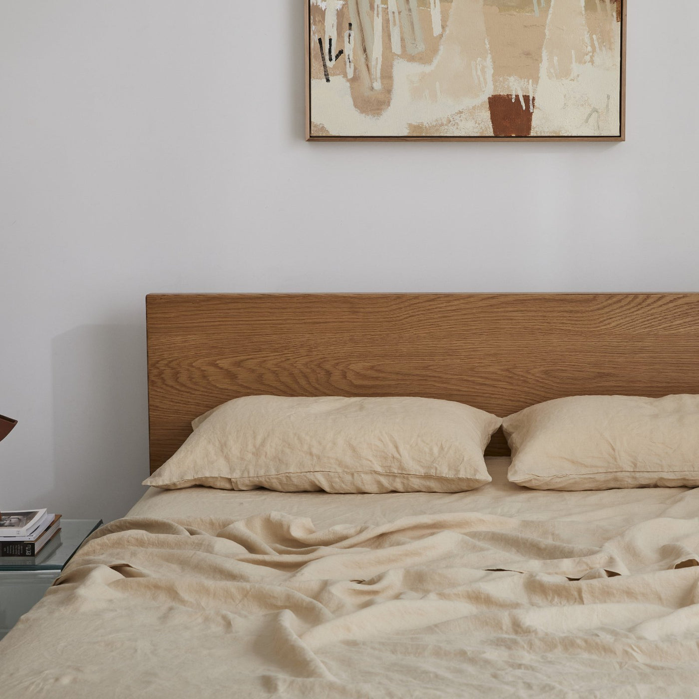 French Flax Linen Flat Sheet in Creme