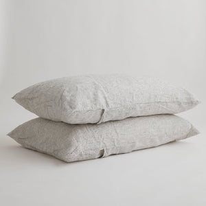 French Flax Linen Pillowcase Set in Pinstripe