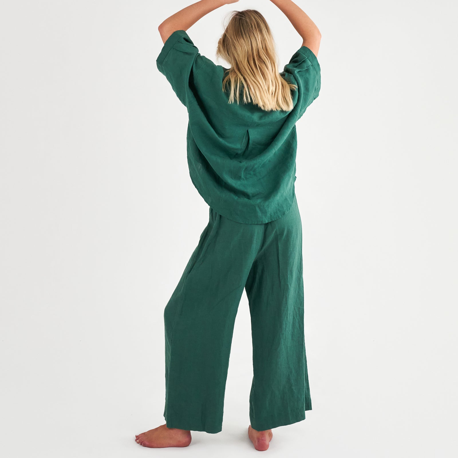 愛*ん様 30s French Linen L/P French Flax Linen Lounge Pant in Jade – I Love Linen