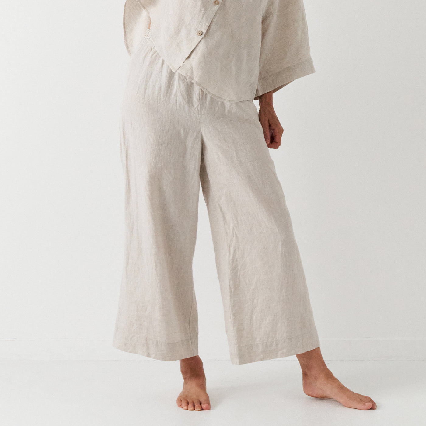 French Flax Linen Lounge Pant in Natural