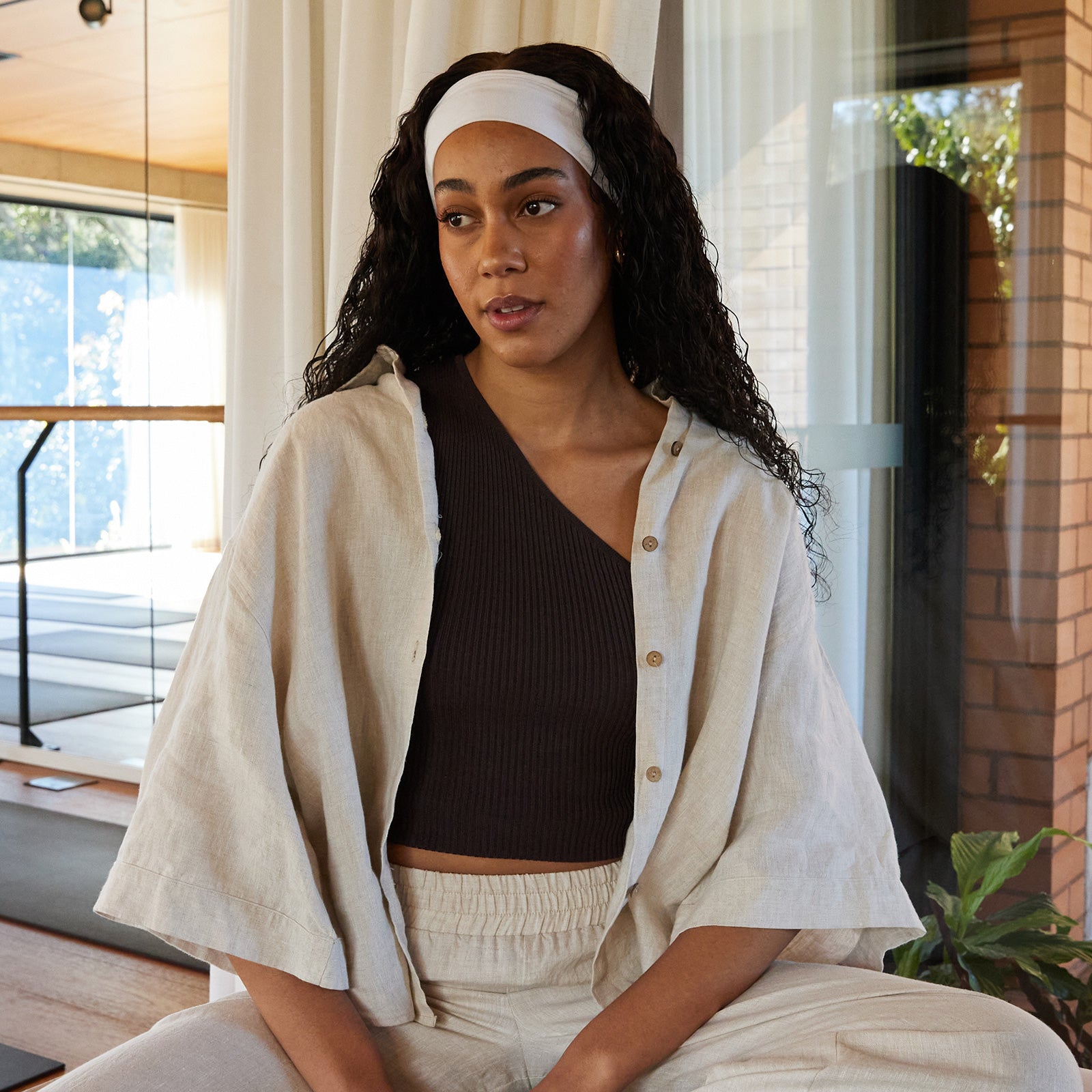 〈Lutays〉リネンのジレPondicherry French Flax Linen Ruby Lounge Set in Natural – I Love Linen
