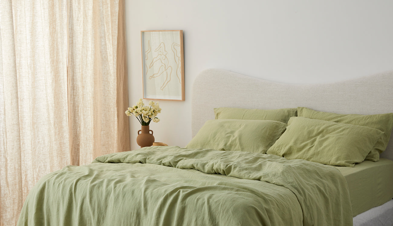 How We Style Green Sheets | I Love Linen