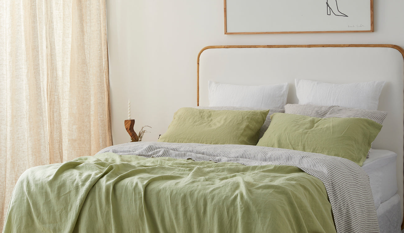 How We Style Green Sheets | I Love Linen