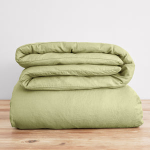 French Flax Linen Quilt Cover in Matcha
