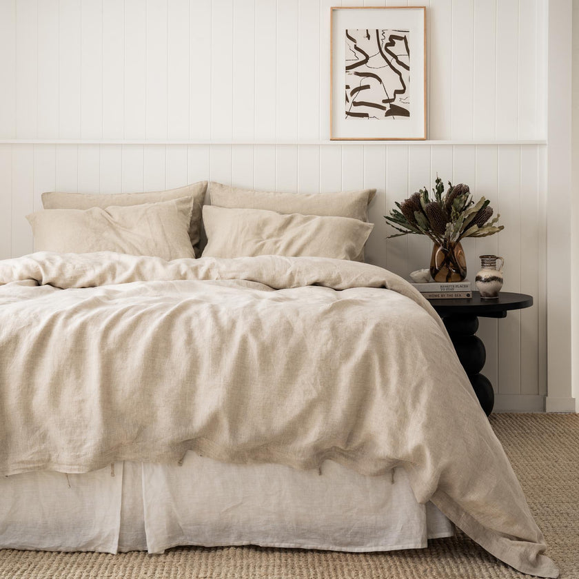 French Flax Linen Quilt Cover in Natural