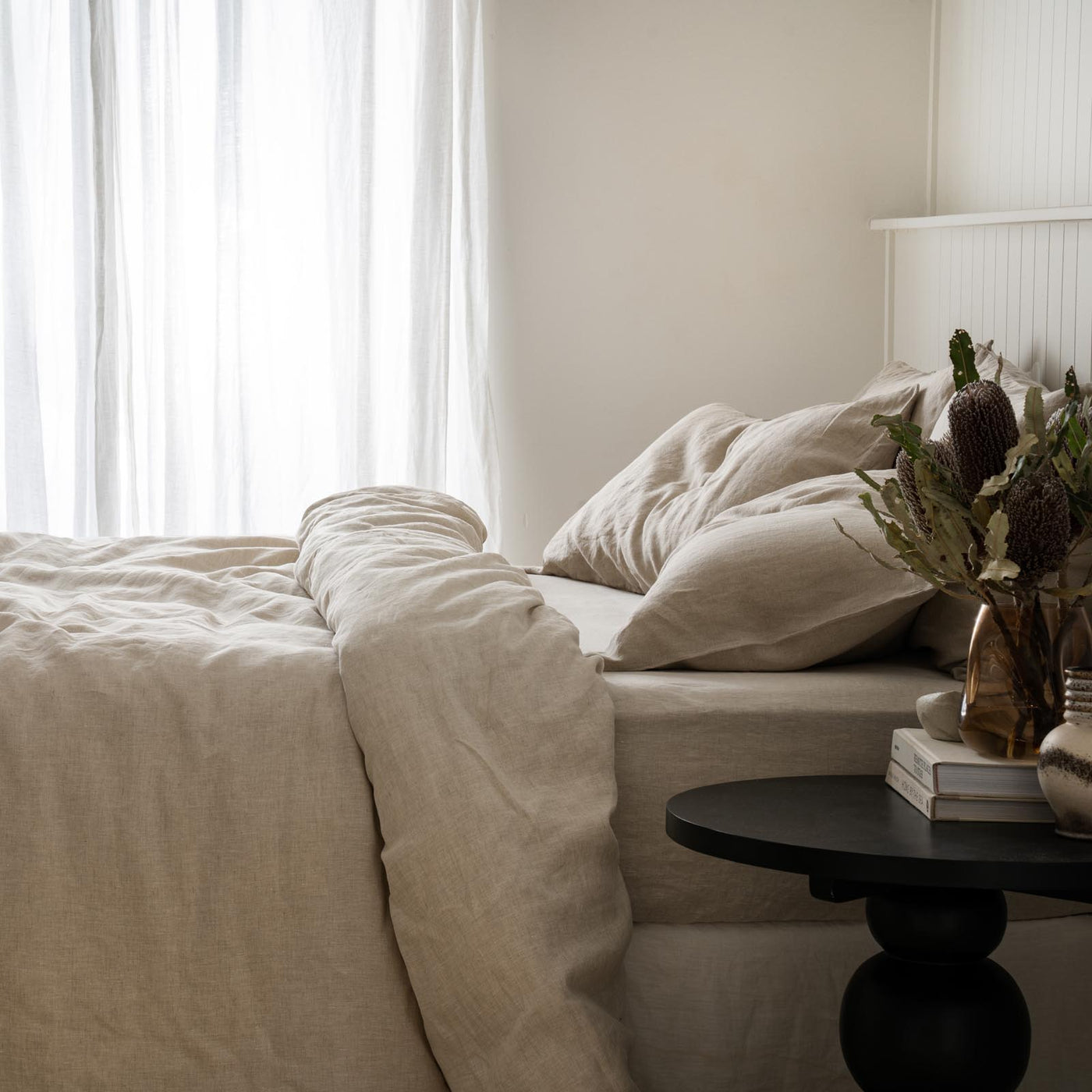 French Flax Linen Quilt Cover Set in Natural