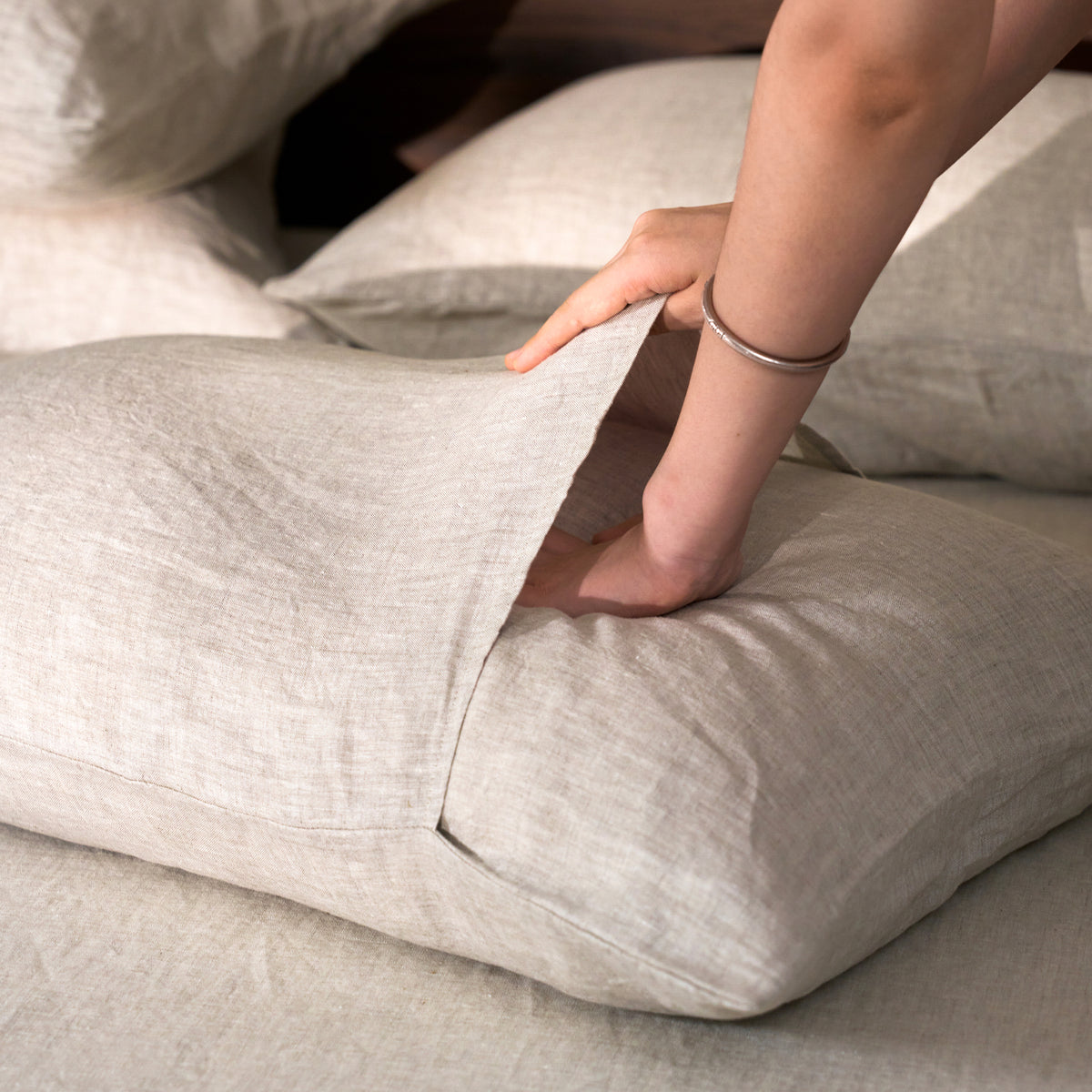 French Flax Linen Quilt Cover Set in Natural