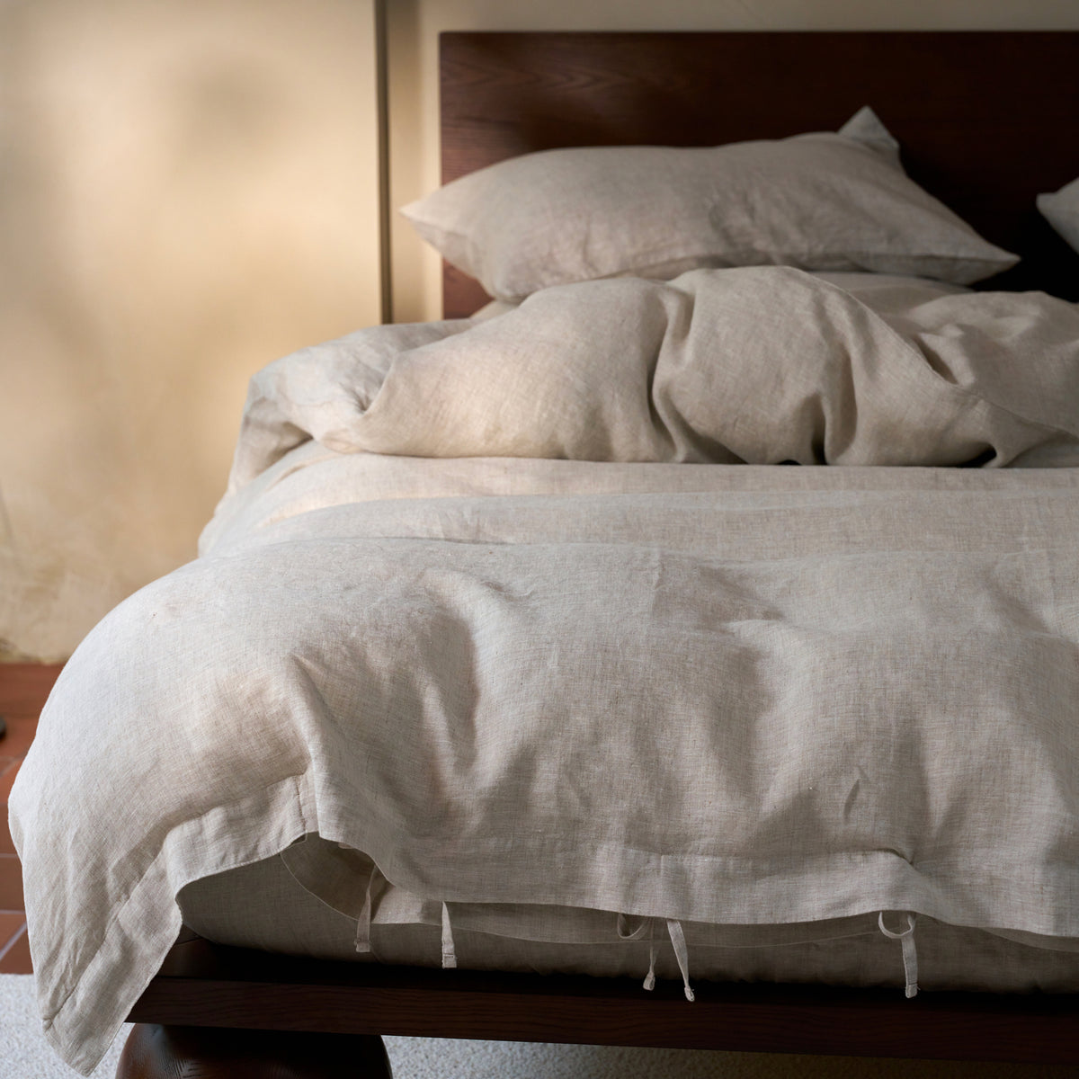 French Flax Linen Quilt Cover in Natural