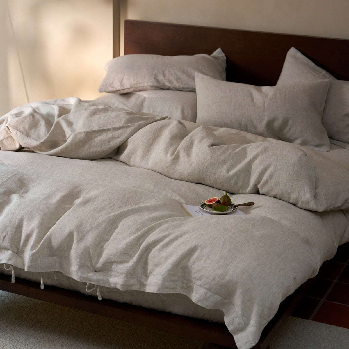 French Flax Linen Quilt Cover Set in Natural