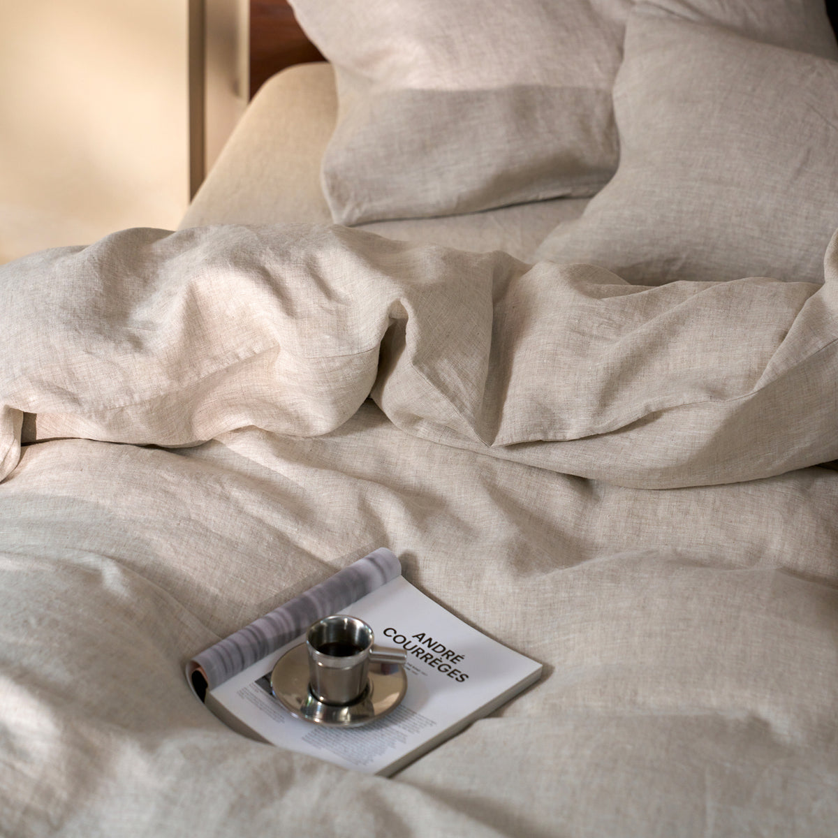 French Flax Linen Quilt Cover in Natural