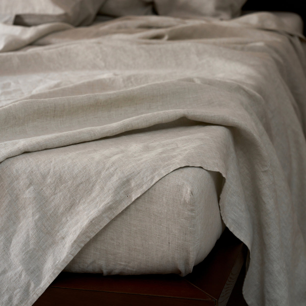 French Flax Linen Fitted Sheet in Natural