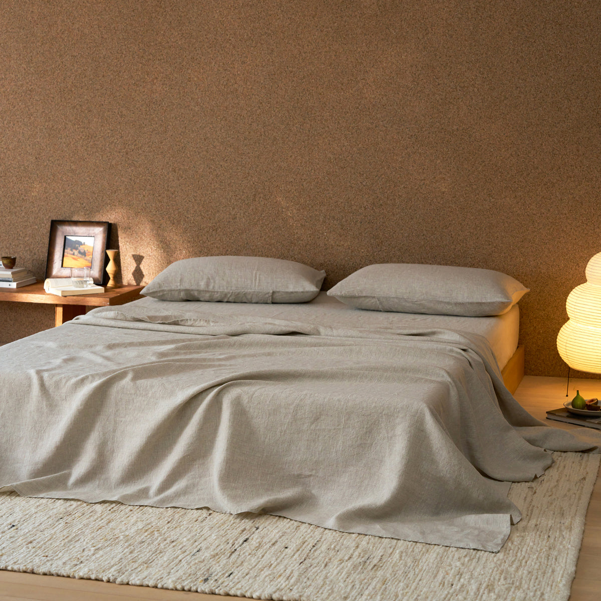 French Flax Linen Flat Sheet in Natural
