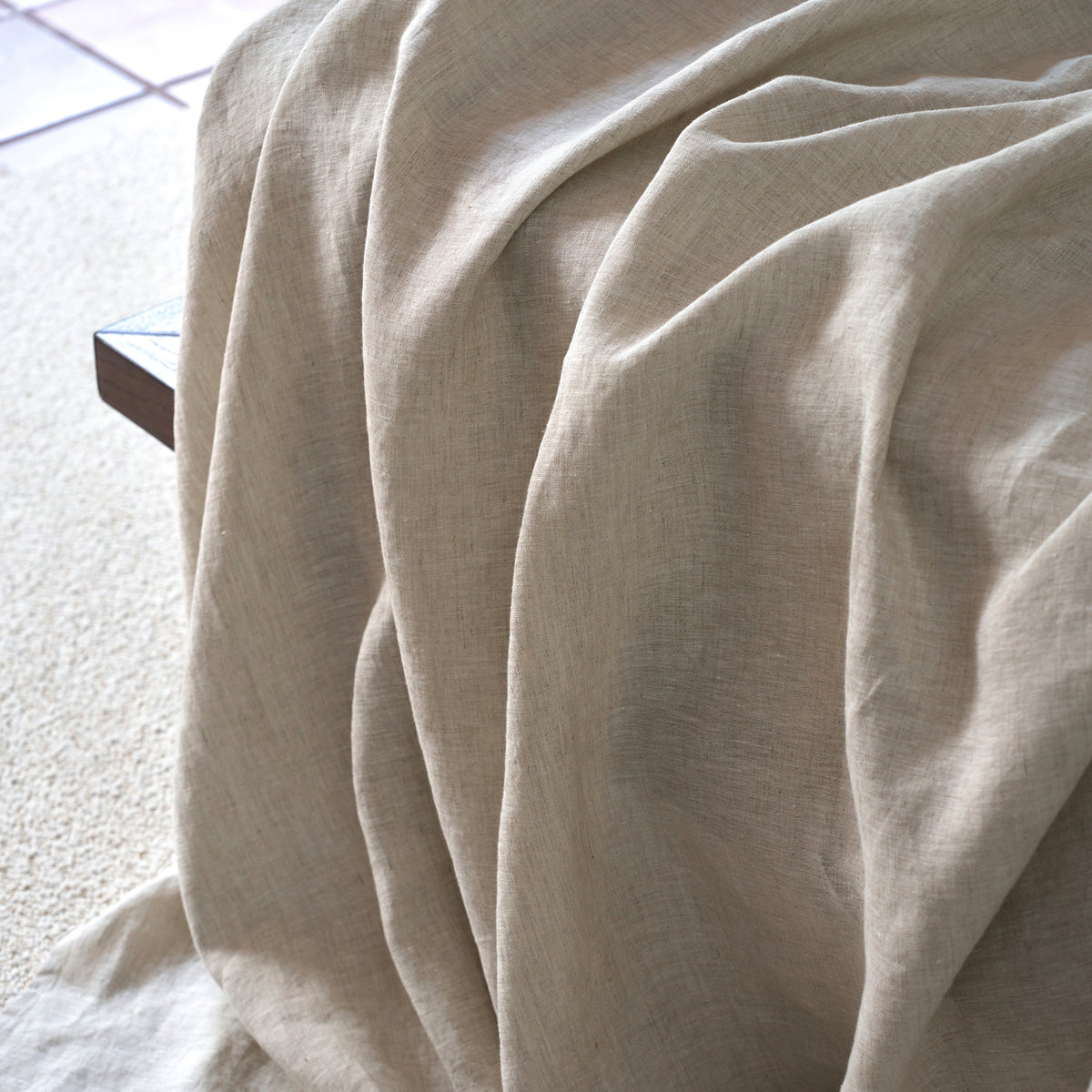 French Flax Linen Flat Sheet in Natural