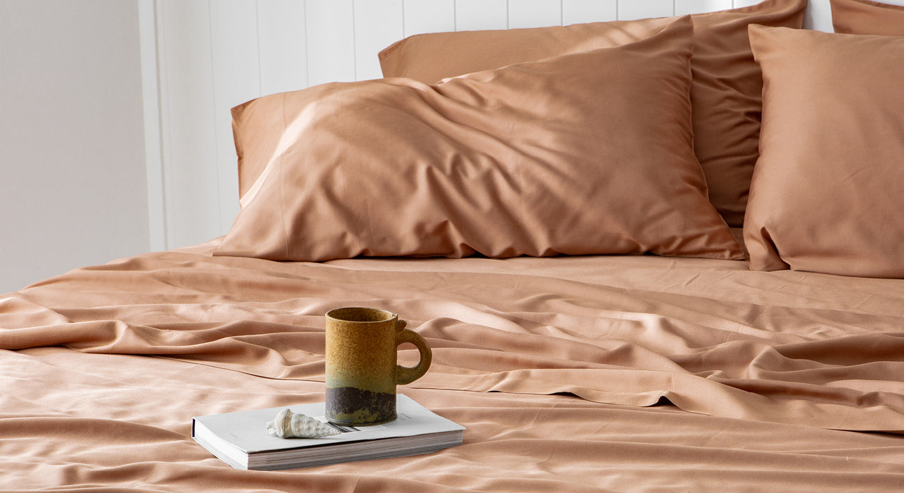 Bamboo sheets and bedding, terracotta bamboo