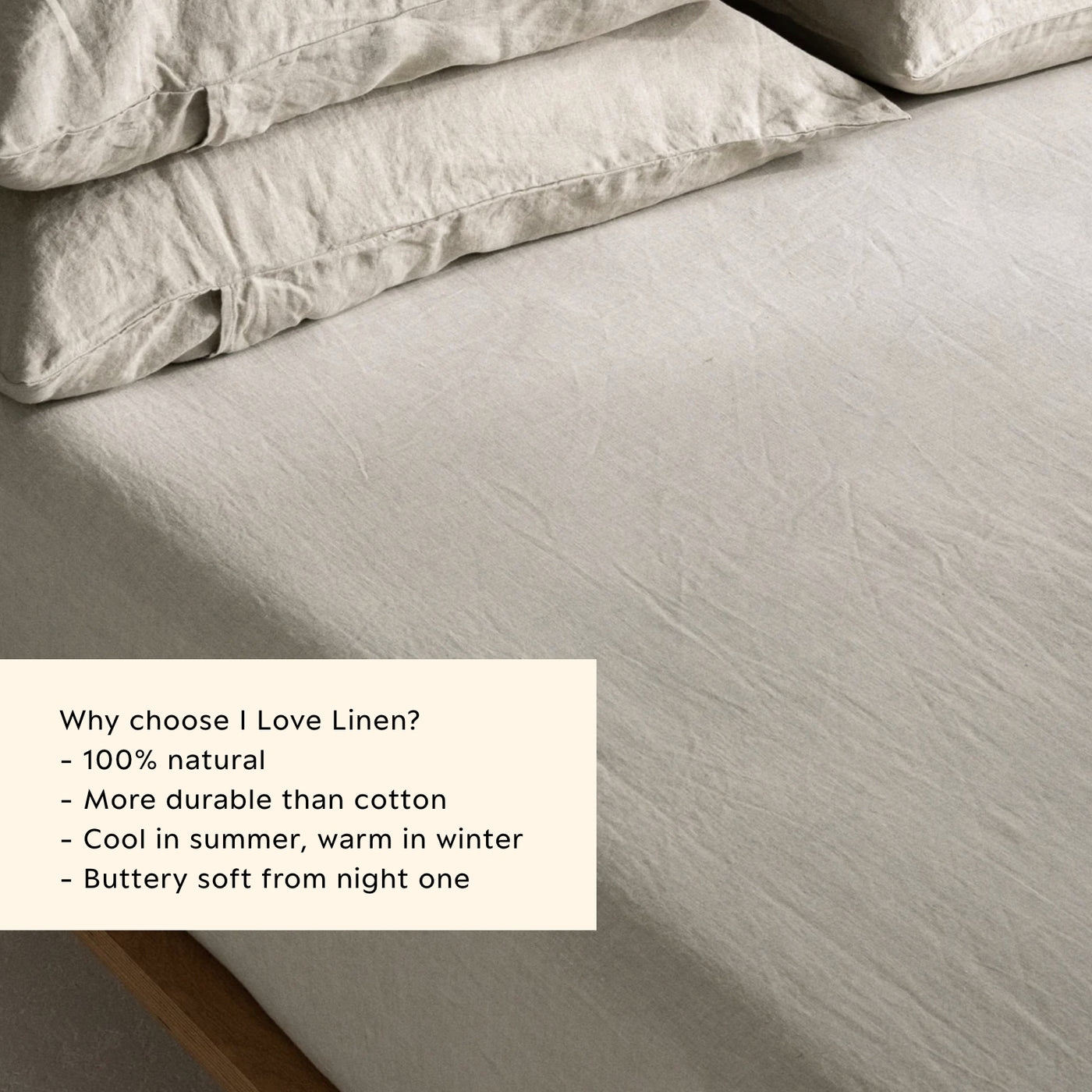 French Flax Linen Fitted Sheet in Natural