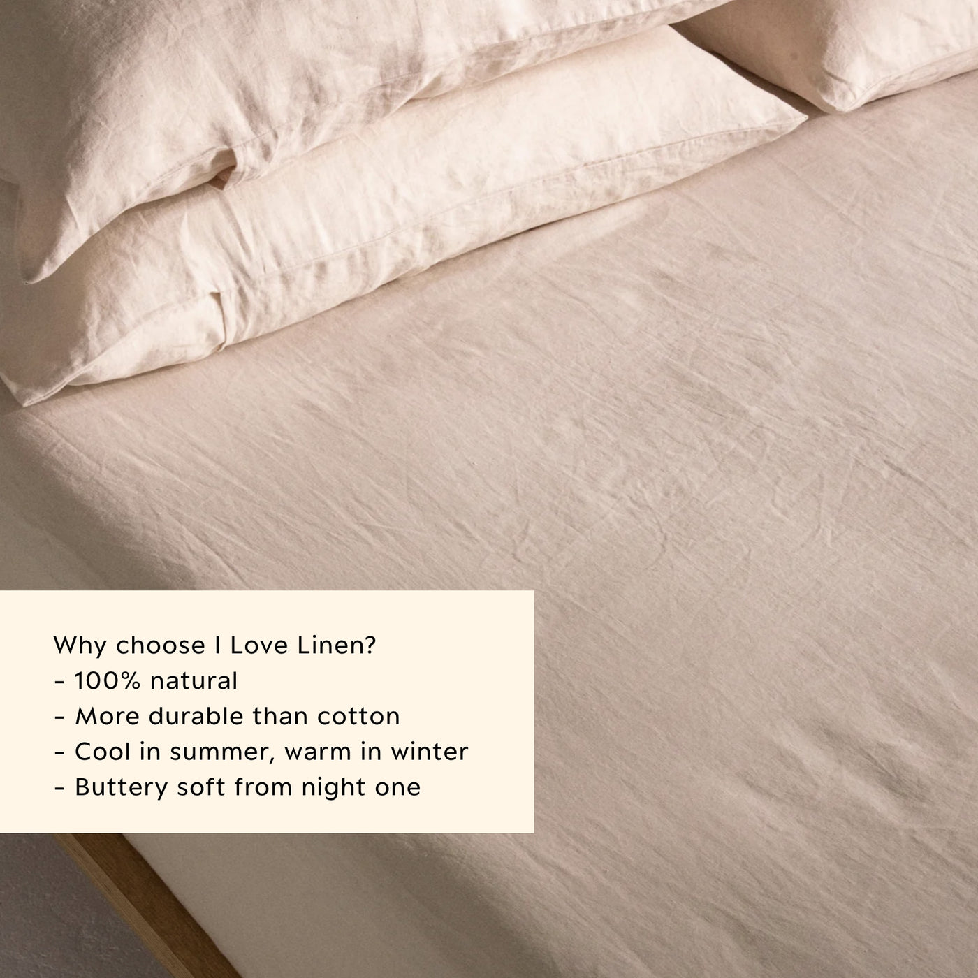 French Flax Linen Fitted Sheet in Blush