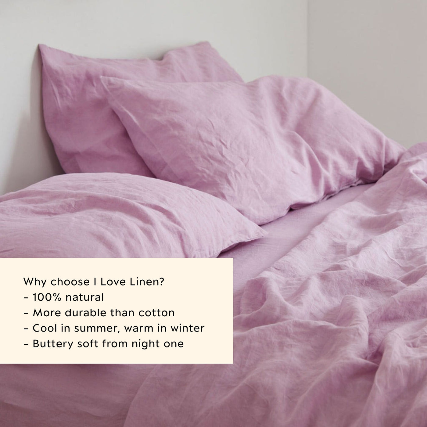 French Flax Linen Flat Sheet in Lilac