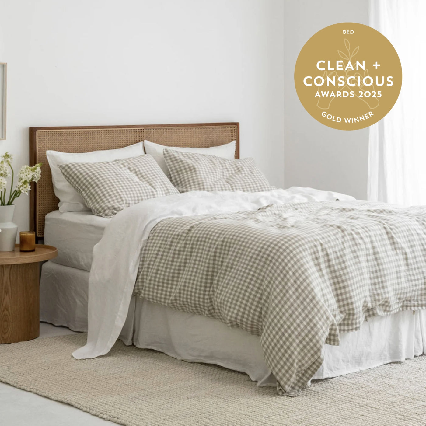 French Flax Linen Flat Sheet in White