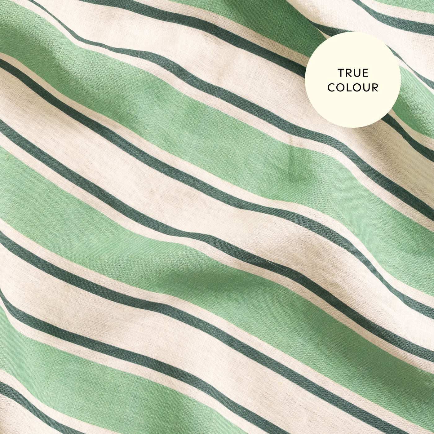 French Flax Linen Pillowcase Set in Green Stripe