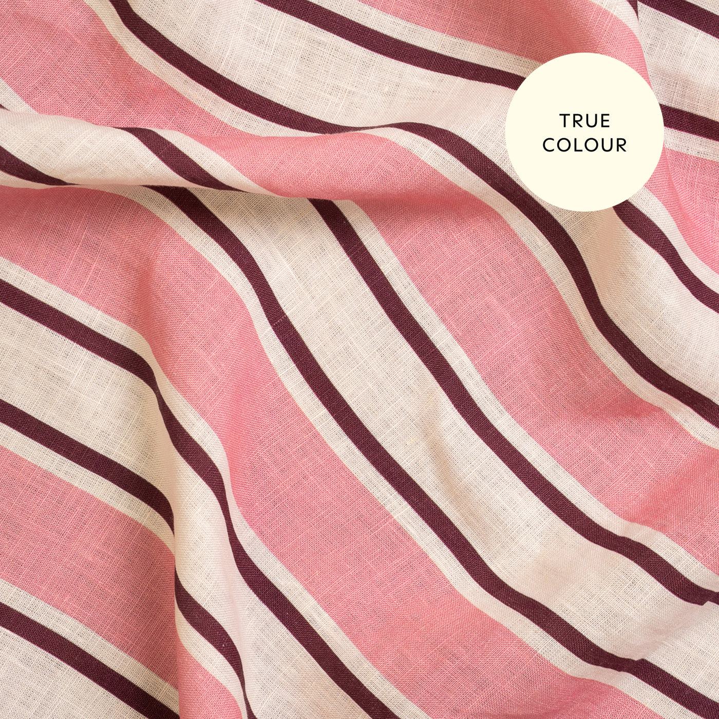 French Flax Linen Table Cloth in Pink Stripe