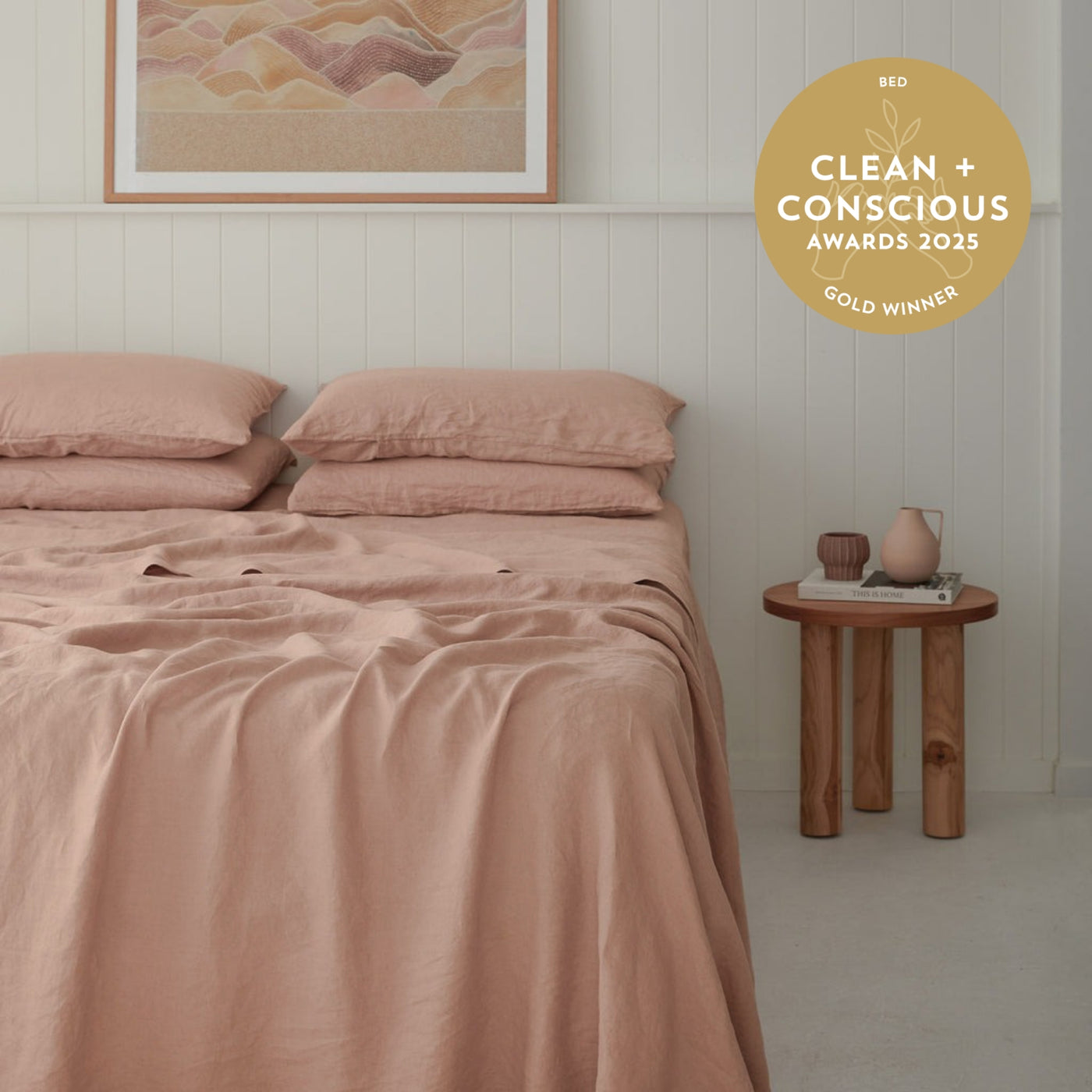 French Flax Linen Sheet Set in Clay