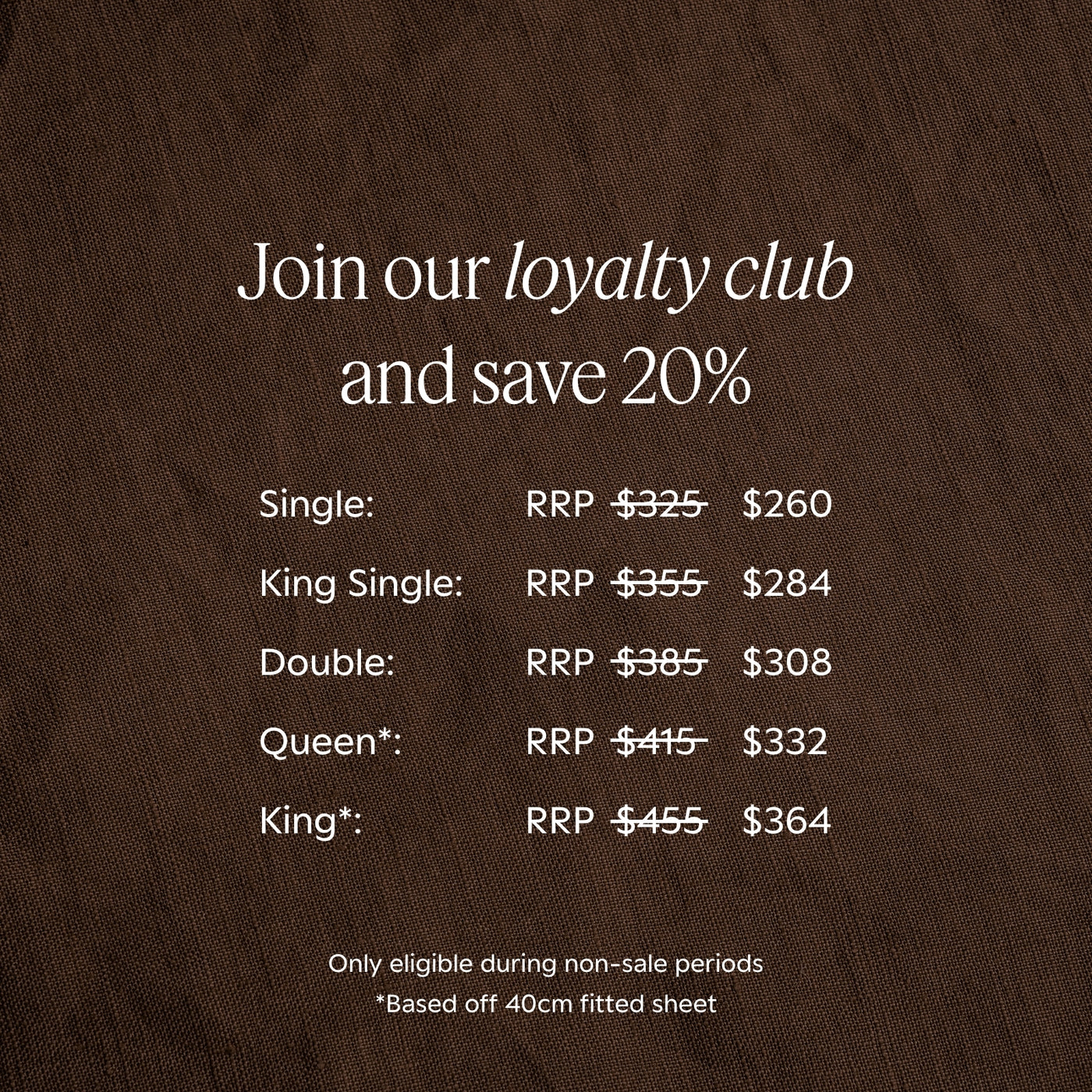 Join the I Love Linen Loyalty Club