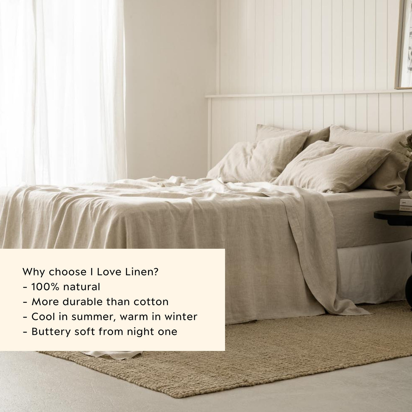 French Flax Linen Sheet Set in Natural