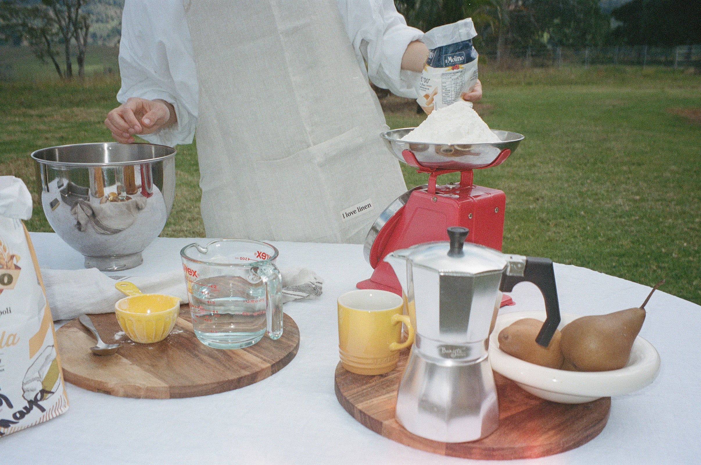 French Flax Linen Table Cloth in Milk