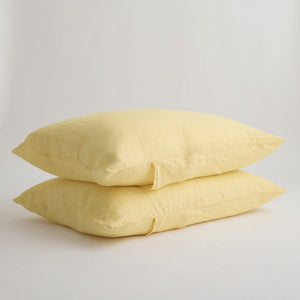 French Flax Linen Pillowcase Set in Daisy
