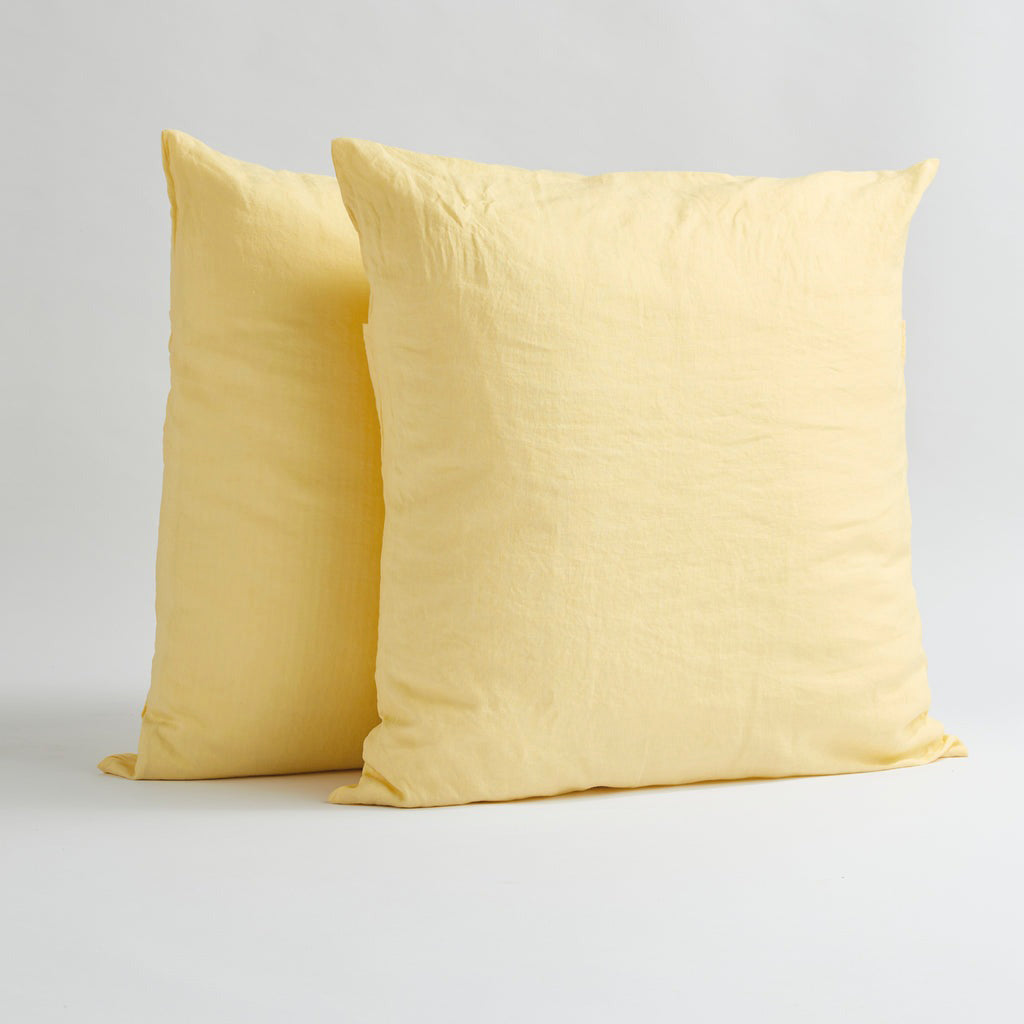 French Flax Linen Pillowcase Set in Daisy