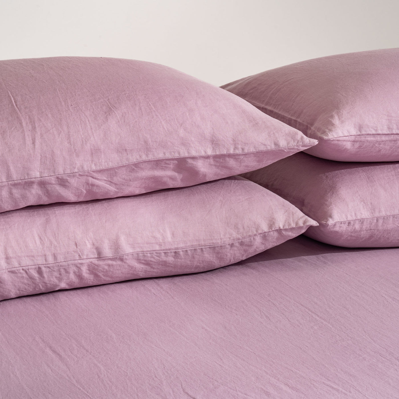 French Flax Linen Pillowcase Set in Lilac