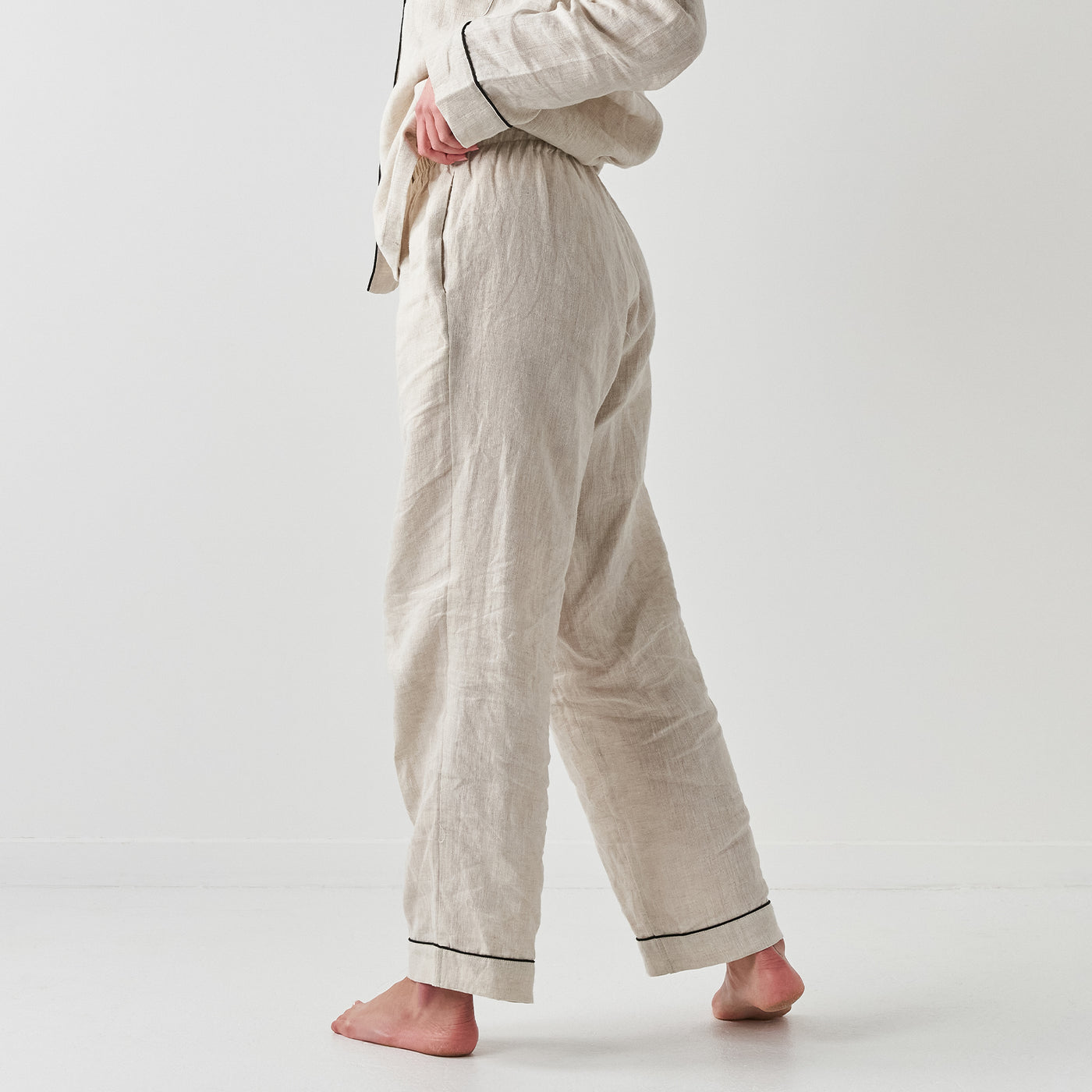 French Flax Linen Pyjama Set in Natural