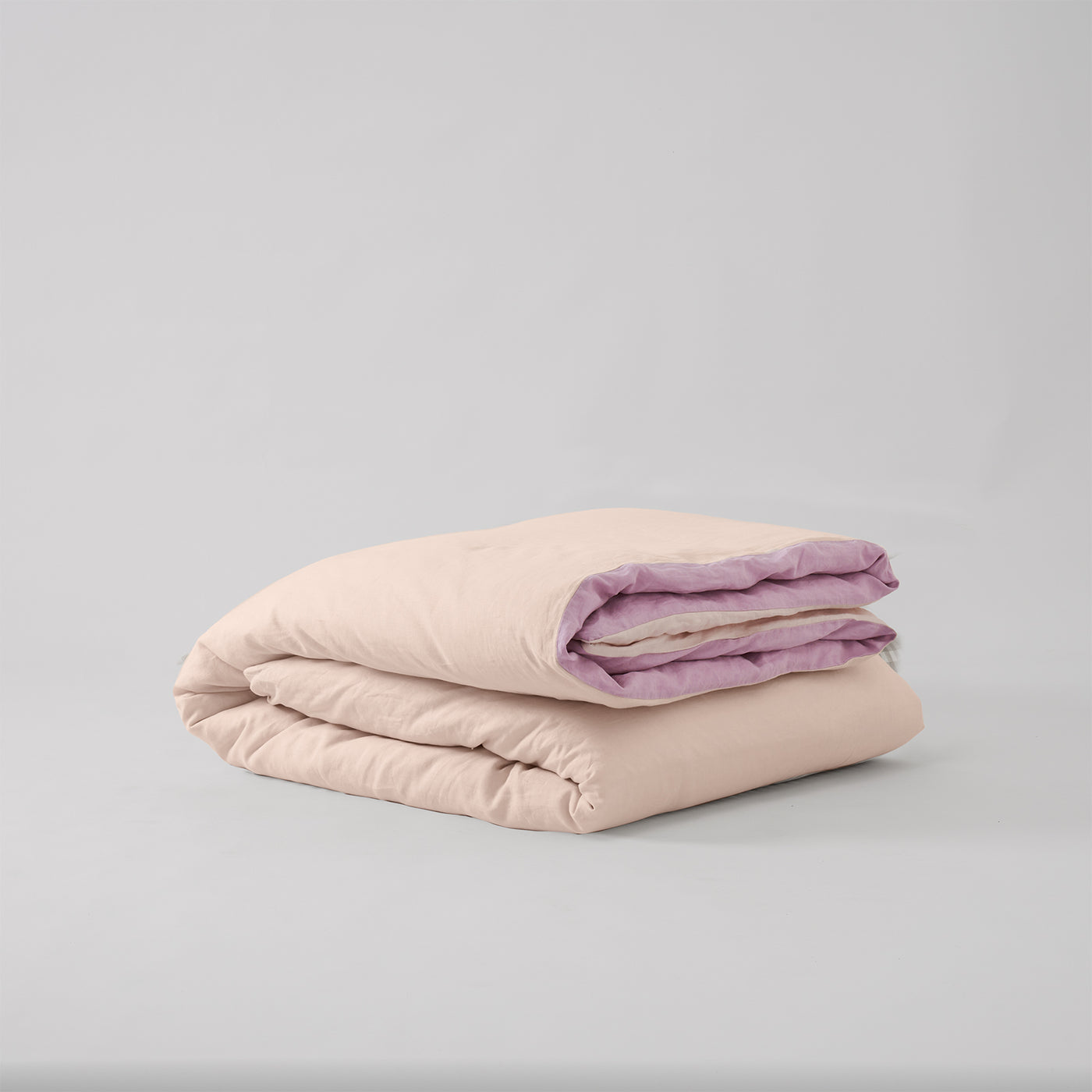 French Flax Linen Double Sided Quilt Cover in Lilac/Blush