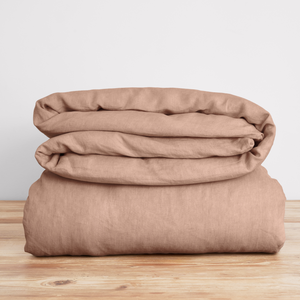 French Flax Linen Quilt Cover in Clay