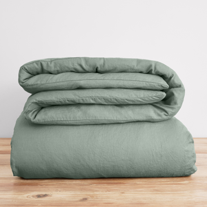 French Flax Linen Quilt Cover in Sage