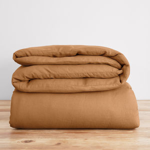 French Flax Linen Quilt Cover in Sandalwood