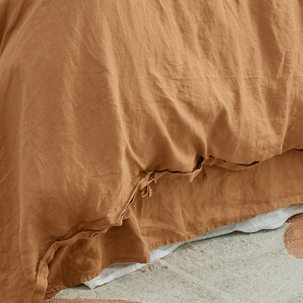 French Flax Linen Quilt Cover Set in Sandalwood