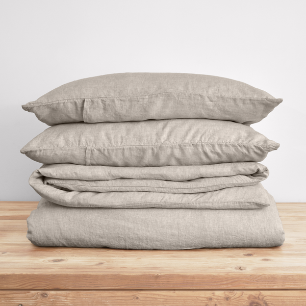 French Flax Linen Quilt Cover Set in Natural